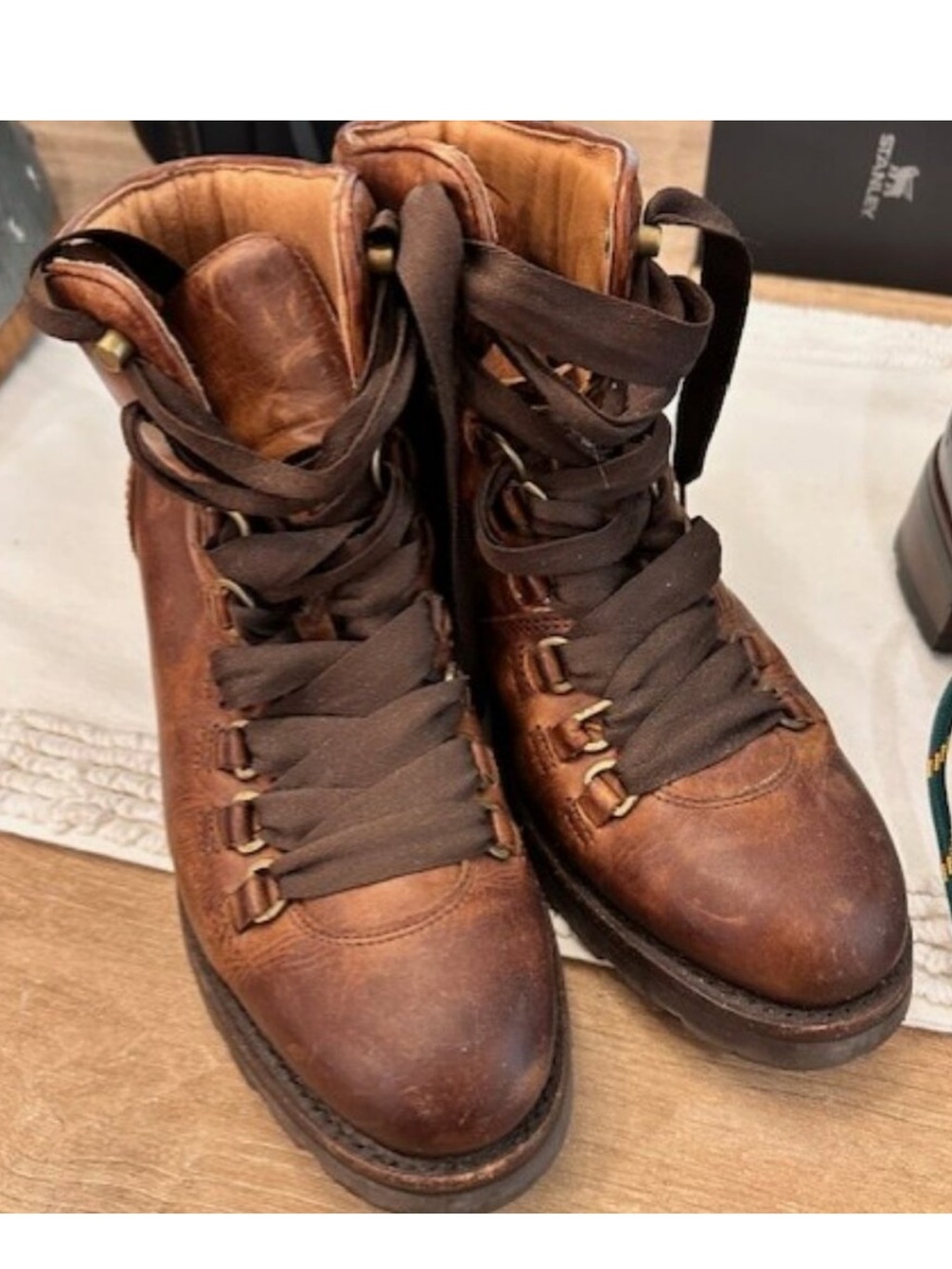 Frye Alta Hiker Boots Brown Leather size 9